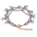 Aquamarine beaded bracelet, 'Wonderful Light Blue' - Aquamarine Beaded Bracelet with 14k Gold Accents