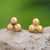Gold stud earrings, 'Dots of Wealth' - 14k Gold Stud Earrings with Gold-Plated Clasp from Thailand thumbail