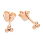 Gold stud earrings, 'Dots of Wealth' - 14k Gold Stud Earrings with Gold-Plated Clasp from Thailand