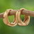 Gold hoop earrings, 'Loops of Wealth' - Thai 14k Gold Sturdy Hoop Earrings