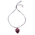 Amethyst pendant necklace, 'Amethyst Glances' - Amethyst Red Leather Pendant Necklace Crafted in Thailand (image 2a) thumbail