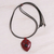Amethyst pendant necklace, 'Amethyst Glances' - Amethyst Red Leather Pendant Necklace Crafted in Thailand (image 2b) thumbail