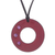 Amethyst pendant necklace, 'Red Lucky Ring' - Thai Amethyst and Red Leather Pendant Necklace thumbail