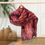 Silk scarf, 'Burgundy Summer' - Burgundy Silk Scarf with Pintuck Pattern Crafted in Thailand (image 2) thumbail