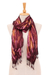 Silk scarf, 'Burgundy Summer' - Burgundy Silk Scarf with Pintuck Pattern Crafted in Thailand thumbail