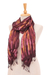 Silk scarf, 'Burgundy Summer' - Burgundy Silk Scarf with Pintuck Pattern Crafted in Thailand (image 2b) thumbail