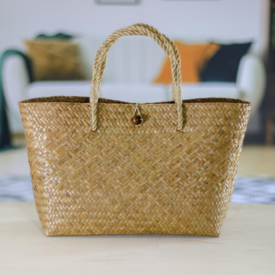 Handtasche aus Naturfaser - Handtasche aus Naturfaser, handgewebt in Thailand