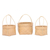 Natural fiber baskets, 'Krajood Charm' (set of 3) - Natural Fiber Baskets Handmade in Thailand (Set of 3)