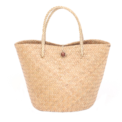 Natural fiber handbag, 'Krajood Style' (set of 3) - Natural Fiber Handbags Handmade in Thailand (Set of 3)