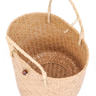 Bolso de mano de fibras naturales, (juego de 3) - Bolsos de Fibra Natural Hechos a Mano en Tailandia (Juego de 3)