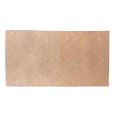 Estera de fibras naturales - Estera de caña de espadaña tejida a mano en un tono marrón natural