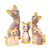 Wood sculptures, 'Feline Gathering' (set of 5) - Set of 5 Hand-Carved Wood Cat Sculptures from Thailand