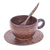 Wood coffee set, 'Solid Natural Reunion' (set of 3) - Hand-Carved Wood Coffee Set in Brown (Set of 3)