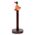 Wood paper towel holder, 'Handy Duck' - Teak and Raintree Wood Roll Holder with Colorful Duck
