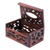 Tapa de caja de pañuelos de madera - Caja de pañuelos de madera de teca tallada a mano en marrón