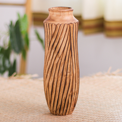 Dekorative Vase aus Holz - Dekorative Vase aus Holz, handgefertigt in Thailand