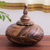 Wood decorative jar, 'Latte Art' - Wood Decorative Jar Handcrafted in Thailand