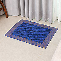 Cotton rug, 'Iris Union' (1.5x2) - Iris Cotton Rug Handwoven by Thai Artisans (1.5x2)