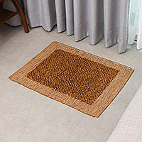 Cotton rug, 'Coffee Union' (1.5x2) - Coffee Cotton Rug Handwoven by Thai Artisans (1.5x2)