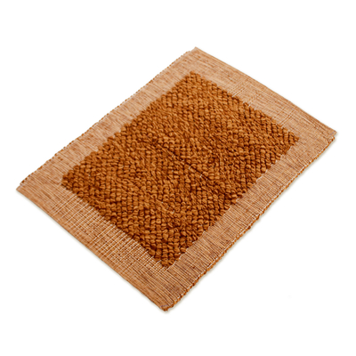 Alfombra de algodón, (1,5x2) - Alfombra de algodón café tejida a mano por artesanos tailandeses (1,5x2)