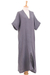 Cotton shift dress, 'Leisurely Pewter' - Handmade Double-Layered Cotton Gauze Shift Dress in Pewter (image 2c) thumbail