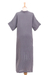 Cotton shift dress, 'Leisurely Pewter' - Handmade Double-Layered Cotton Gauze Shift Dress in Pewter (image 2d) thumbail