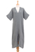 Cotton shift dress, 'Leisurely Grey' - Handcrafted Double-Layered Cotton Gauze Shift Dress in Grey thumbail