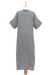 Cotton shift dress, 'Leisurely Grey' - Handcrafted Double-Layered Cotton Gauze Shift Dress in Grey (image 2c) thumbail