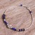 Lapis lazuli beaded pendant bracelet, 'Blue Hexagon' - Lapis Lazuli and Silver Beaded Bracelet with Hexagon Pendant