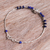 Lapis lazuli beaded pendant bracelet, 'Blue Hexagon' - Lapis Lazuli and Silver Beaded Bracelet with Hexagon Pendant (image 2b) thumbail