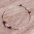 Quartz beaded pendant bracelet, 'Empathy Spell' - Beaded Bracelet with Silver Pendant and Red Quartz Stones (image 2) thumbail