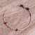 Quartz beaded pendant bracelet, 'Empathy Spell' - Beaded Bracelet with Silver Pendant and Red Quartz Stones (image 2b) thumbail