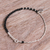 Onyx beaded charm bracelet, 'Regeneration Charm' - Beaded Bracelet with Hill Silver Charm and Onyx Stones (image 2b) thumbail