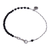 Onyx beaded charm bracelet, 'Regeneration Charm' - Beaded Bracelet with Hill Silver Charm and Onyx Stones (image 2c) thumbail