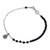 Onyx beaded charm bracelet, 'Regeneration Charm' - Beaded Bracelet with Hill Silver Charm and Onyx Stones (image 2d) thumbail