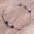 Lapis lazuli beaded pendant bracelet, 'Wisdom Spell' - Beaded Bracelet with Silver Pendant and Lapis Lazuli Stones (image 2) thumbail