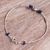 Lapis lazuli beaded pendant bracelet, 'Wisdom Spell' - Beaded Bracelet with Silver Pendant and Lapis Lazuli Stones (image 2b) thumbail