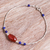 Carnelian and lapis lazuli beaded pendant bracelet, 'Oval Allure' - Carnelian Lapis Lazuli & 950 Silver Beaded Pendant Bracelet (image 2) thumbail