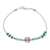 Quartz and aventurine beaded pendant bracelet, 'Green Hexagon' - Quartz Aventurine and Silver Beaded Pendant Bracelet