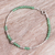Quartz beaded charm bracelet, 'Round Beauty' - Thai Green Quartz & Silver Beaded Bracelet with Floral Charm (image 2) thumbail