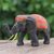 Wood sculpture, 'Vibrant Fortune' - Hand-Carved Wood Sculpture of Elephant with Red Tones