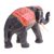 Wood sculpture, 'Vibrant Fortune' - Hand-Carved Wood Sculpture of Elephant with Red Tones