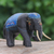 Holzskulptur - Handbemalte Holzskulptur eines Elefanten in Blautönen