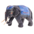 Wood sculpture, 'Great Blue Sage' - Hand-Painted Wood Sculpture of Elephant in Blue Tones