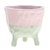 Ceramic flower pot, 'Pink Roots' - Hand-Painted Ceramic Flower Pot in Pink and Green Tones