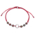 Unakite beaded pendant bracelet, 'Balance Orbs' - Handcrafted Unakite Beaded Bracelet with Silver Pendant