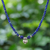 Lapis lazuli beaded pendant necklace, 'Twin Wings' - Lapis Lazuli Beaded Silver Pendant Necklace from Thailand