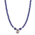 Lapis lazuli beaded pendant necklace, 'Twin Wings' - Lapis Lazuli Beaded Silver Pendant Necklace from Thailand