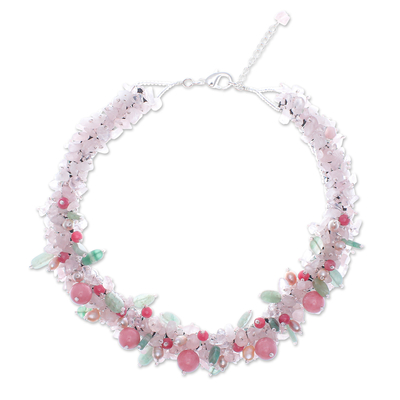 Handcrafted Multi-Gemstone Pink Beaded Necklace