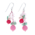 Multi-gemstone dangle earrings, 'Pink Paradise' - Handcrafted Multi-Gemstone Pink Dangle Earrings thumbail